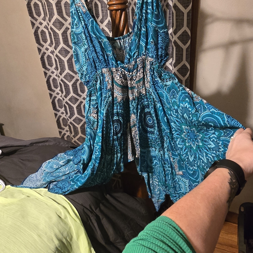 Teal Paisley Women's Blouse